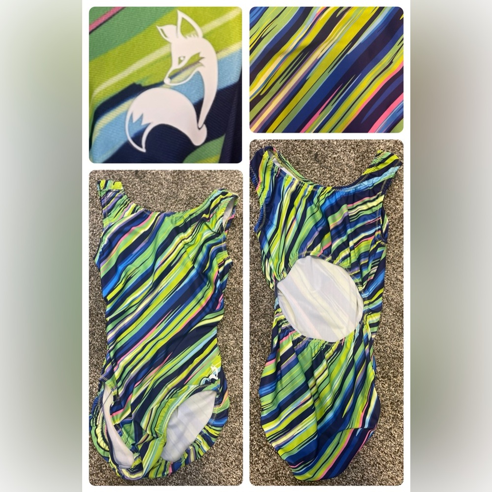 Stripes are in! Foxy’s Superpower Leotard Adult Small (JR Size) Fast Shipper!